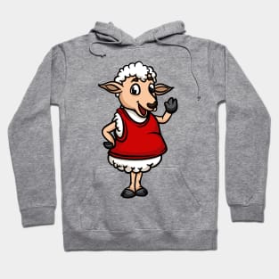 Cute Anthropomorphic Human-like Cartoon Character Sheep in Clothes Hoodie